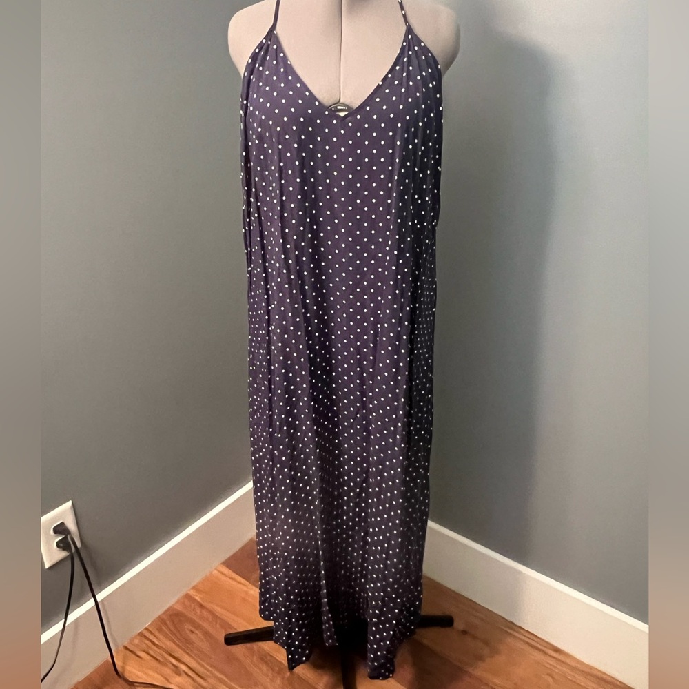 Navy with white polka dot summer dress